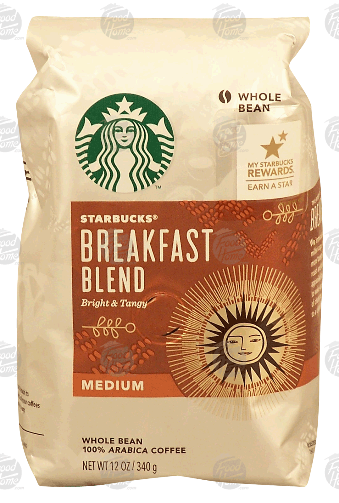 Starbucks Breakfast Blend medium roast whole bean coffee, 100% arabica coffee Full-Size Picture